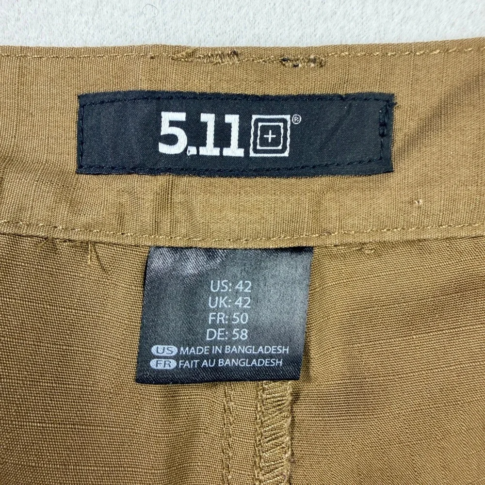5.11 Tactical Mens Ripstop Cargo Shorts Coyote Brown Multi-Pocket Size 42